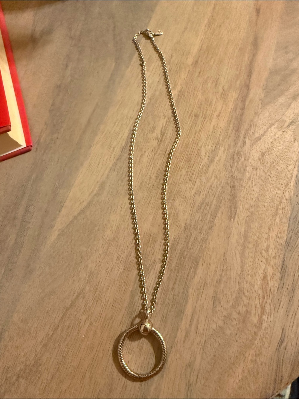 Pandora Silver Circle small O Pendant with adjustable Necklace - 16 inch